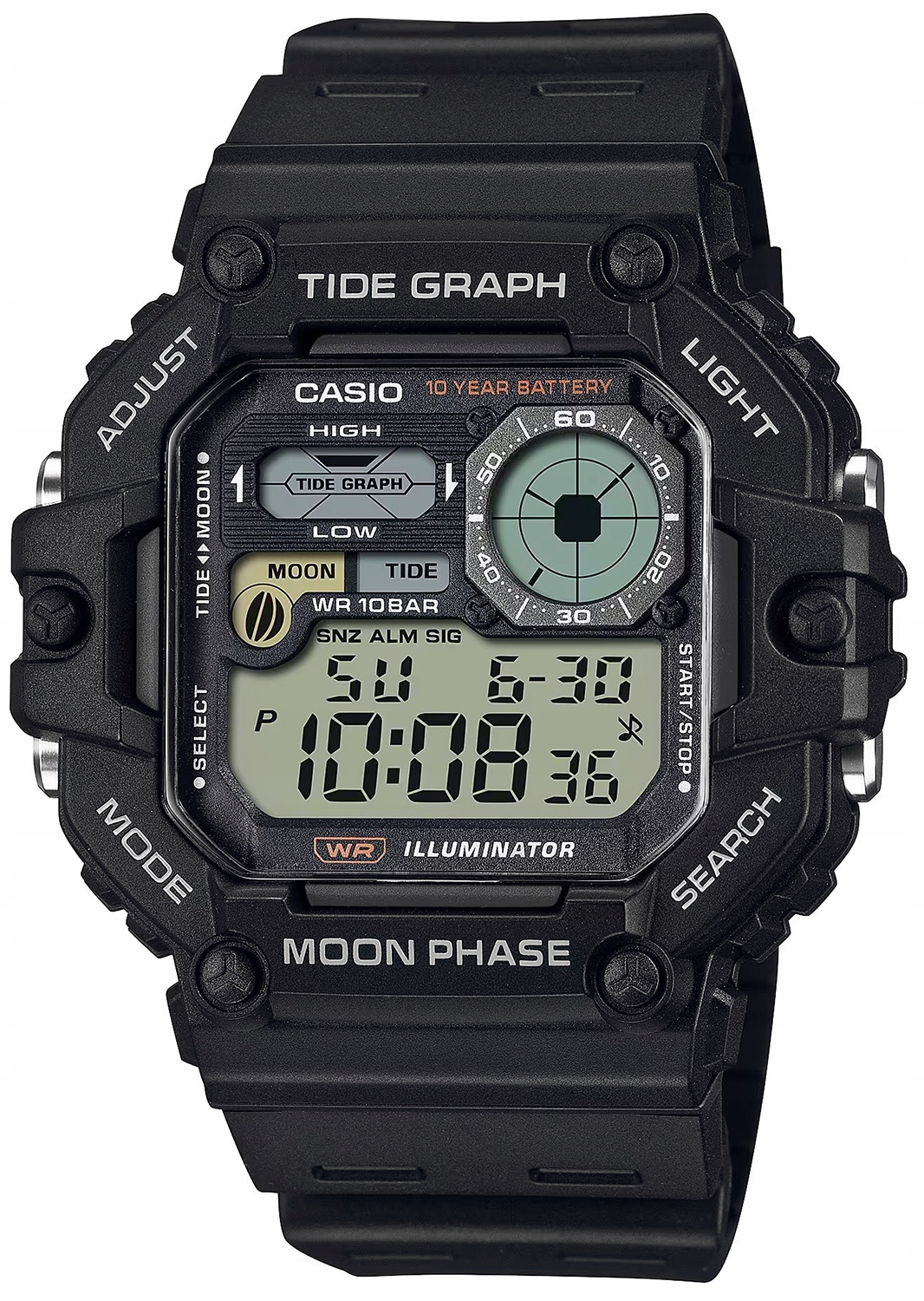 Hodinky Casio Pánské WS-1700H Sportovní Měsíční Fáze 100 M
