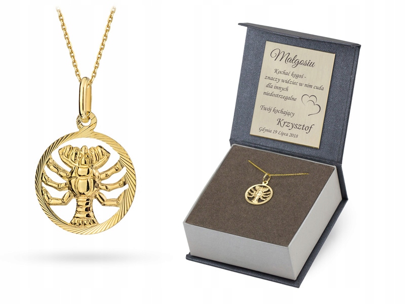 Zlatý Řetízek a přívěsek pr. 585 Zvěrokruh Rak 14k