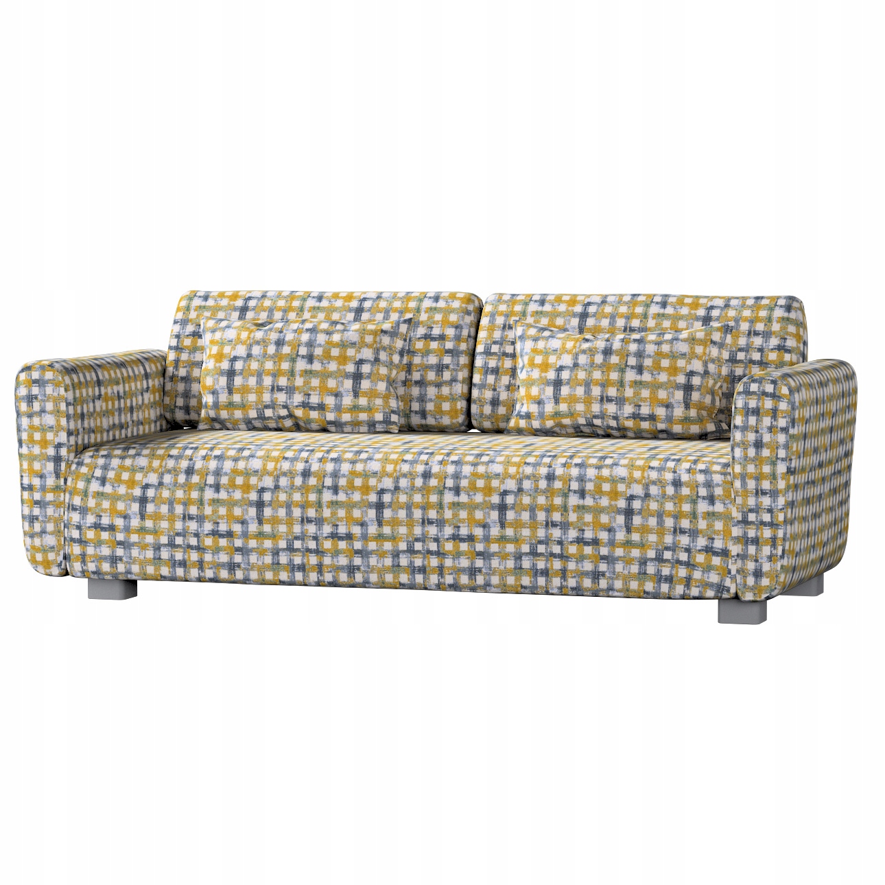 Potah na 2-místnou pohovku Mysinge Ikea modro-žlutá kostkovaná barva