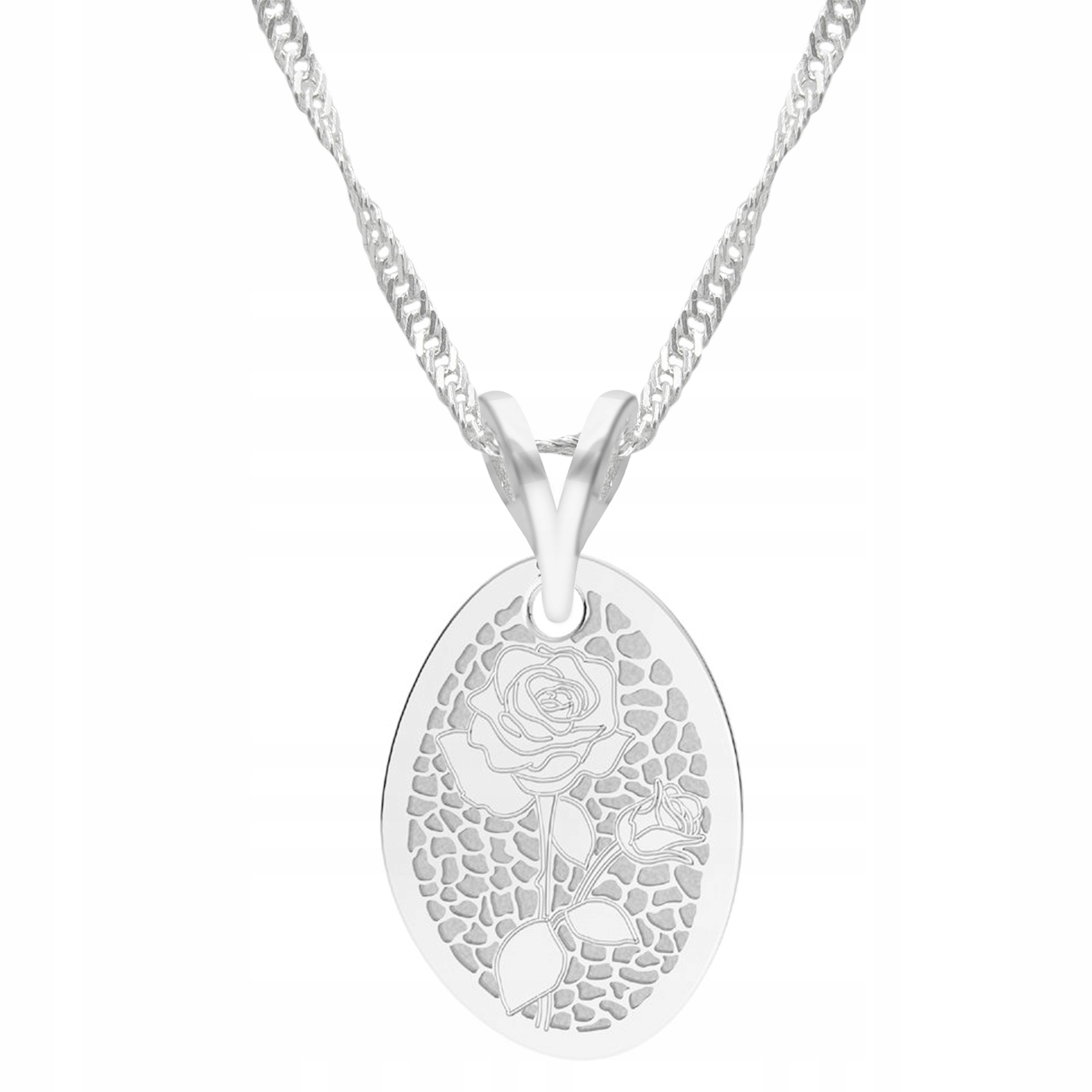 Stříbrný řetízek náhrdelník 925 Růže Květ Květina