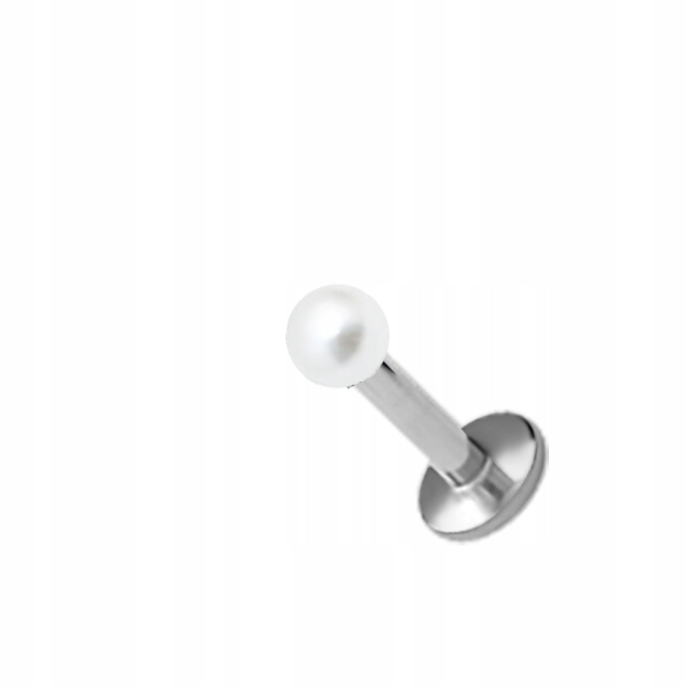

SS316L labret 1,2x6 perła 3mm tragus chrząstka