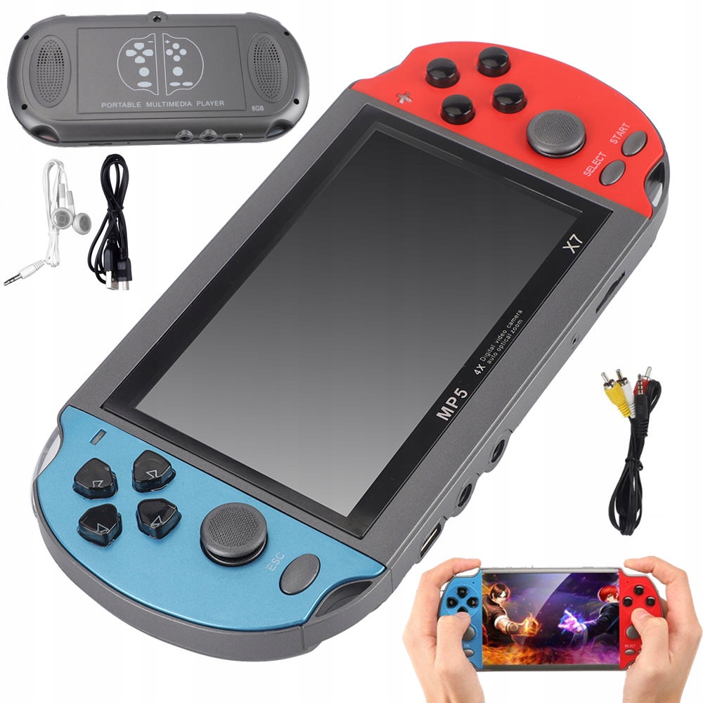 Konsola Przenośna X7 Do 2000+ Gier Retro Mini 8GB Gra Tv 4.3" Pl Menu