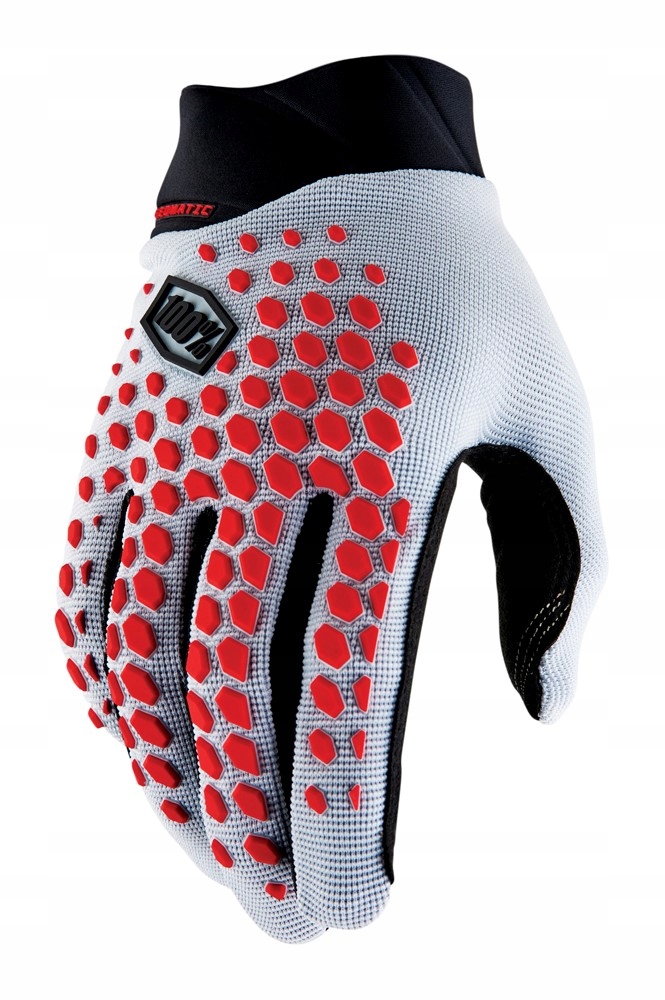 Rękawiczki rowerowe 100% Geomatic Grey/Racer Red L