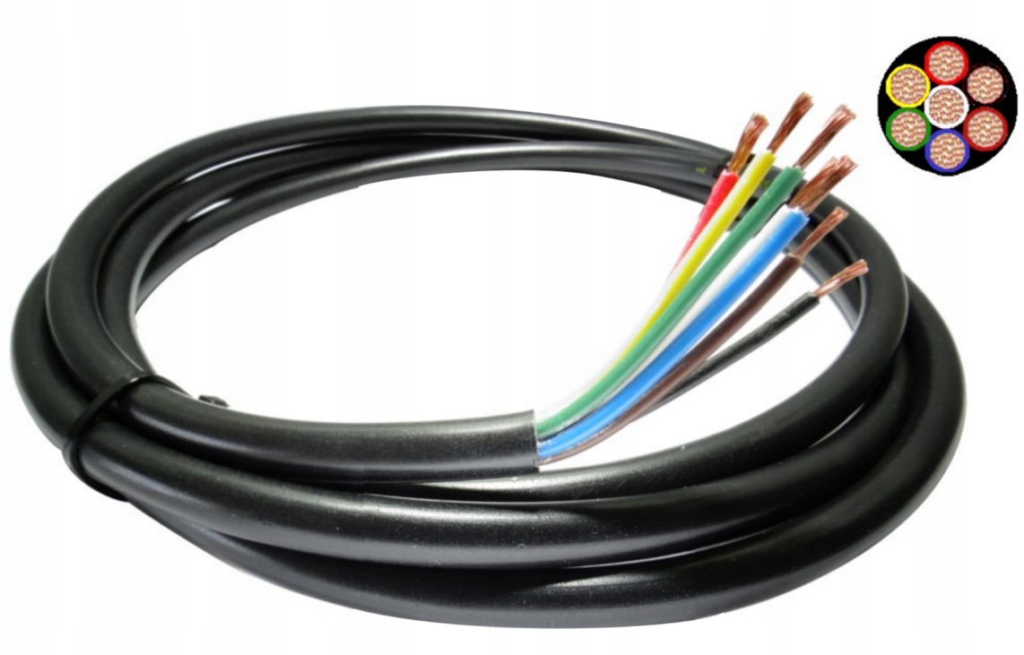 Kabel 7x0,5 YLYs Kabel 7-žil Automobilové Lanko Připojení Světel Přívěsu