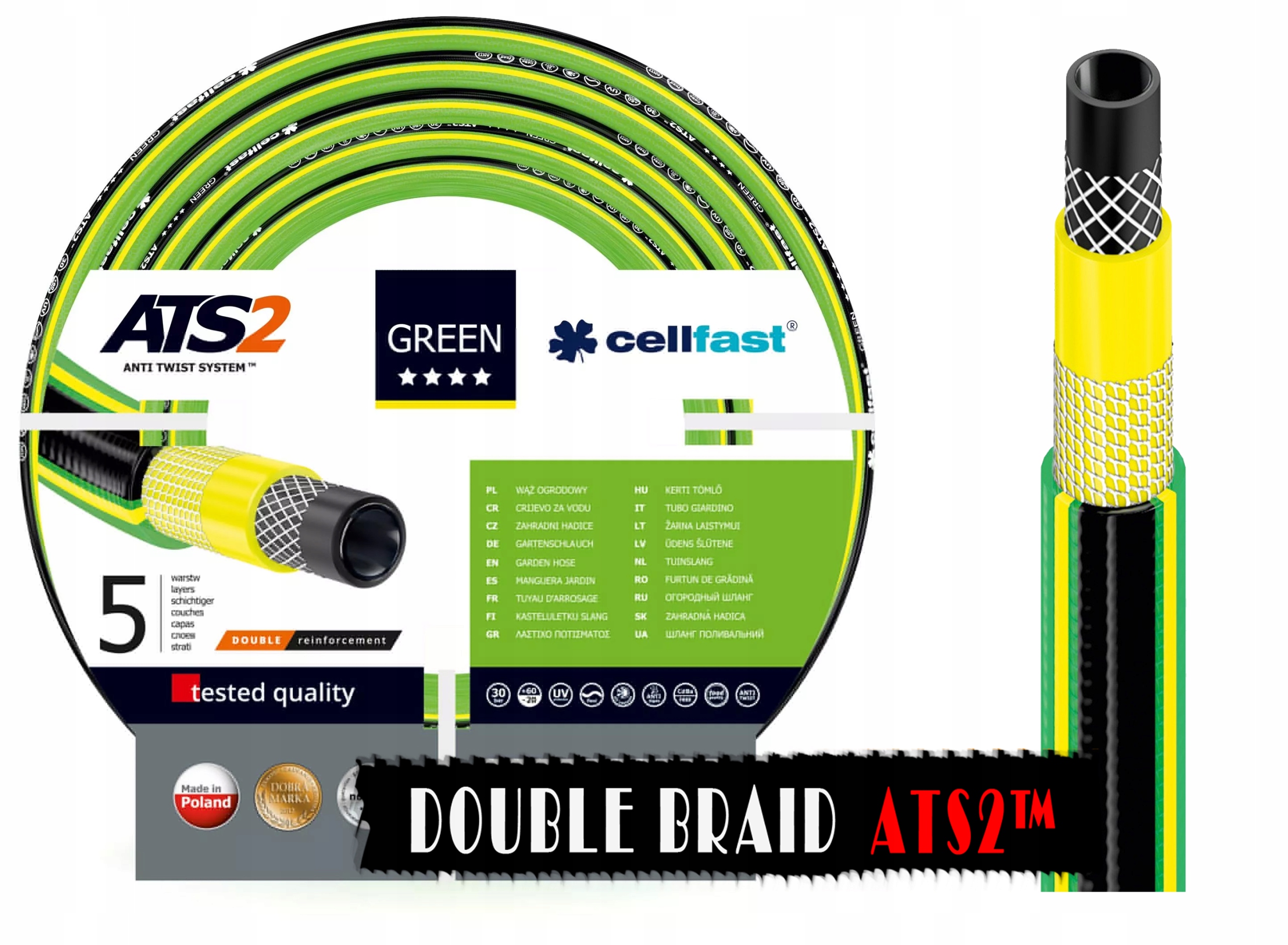 

Cellfast Wąż Ogrodowy Green Ats 1/2' 5 Warstw 50M