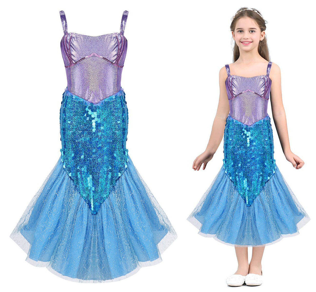 STRÓJ SYRENKA ARIELKA SYRENA SUKIENKA L 134/140