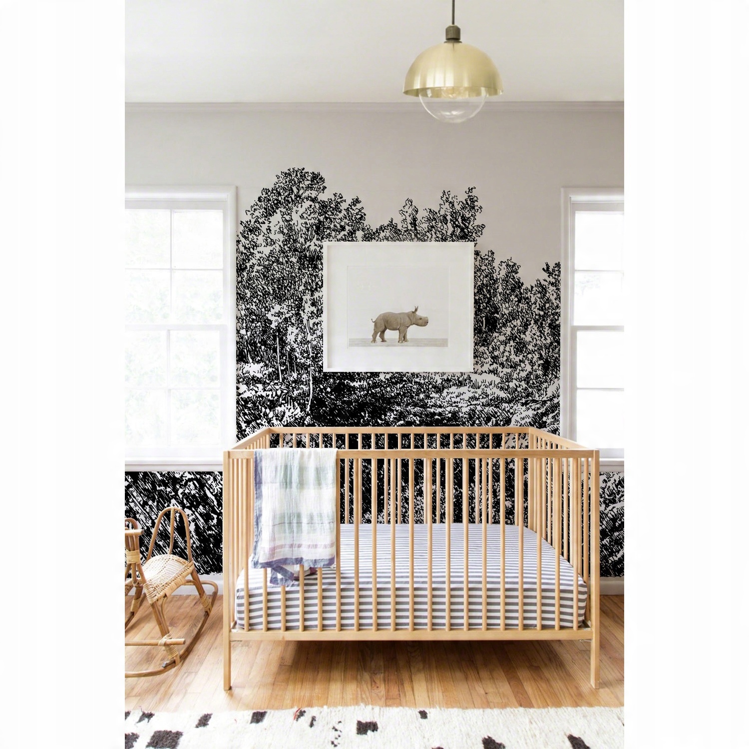 

Tapeta ścienna Czarno-biały las vintage 360x250 cm
