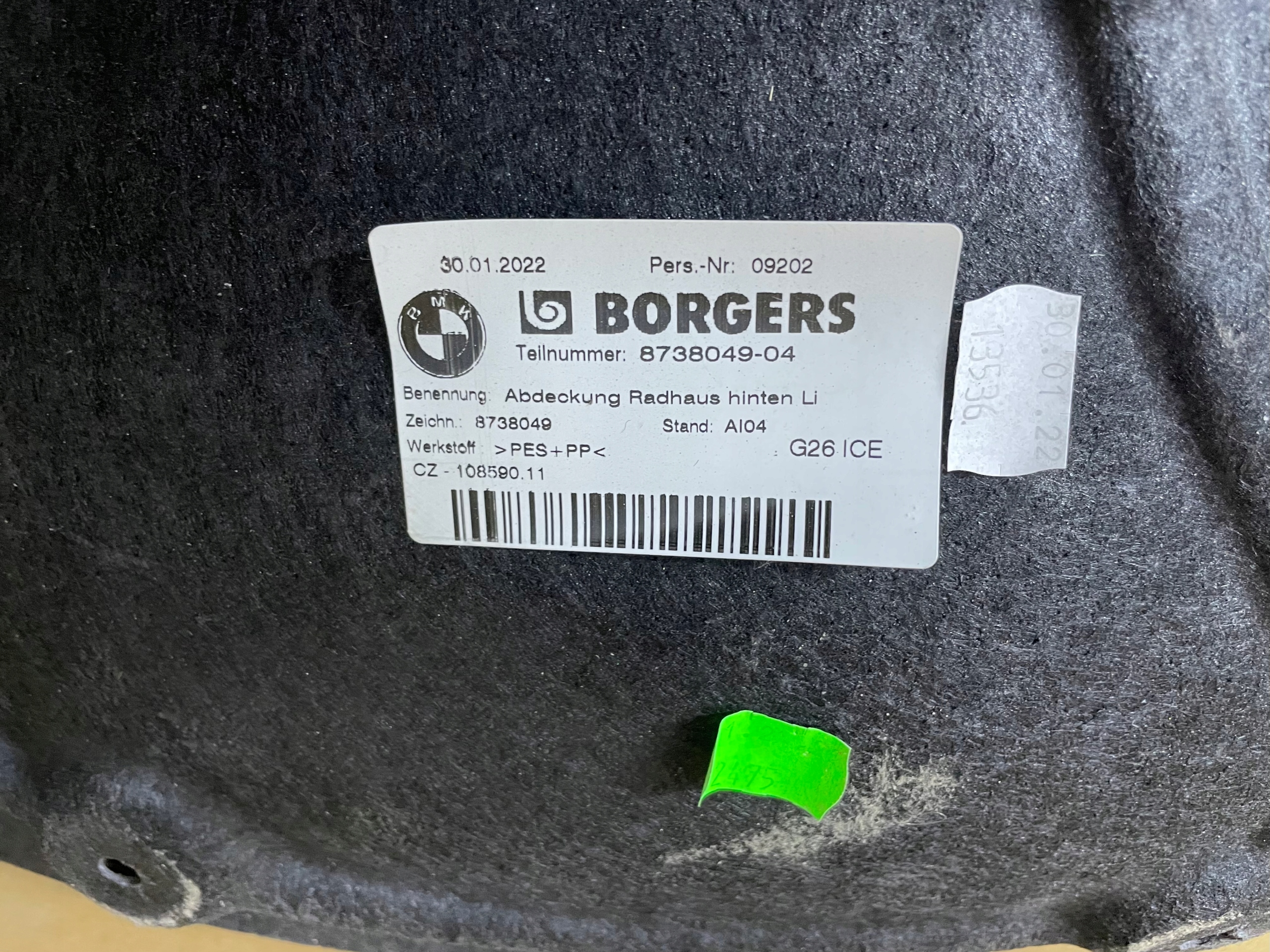 mudguard rear part left BMW 4 G26 IDEAL
