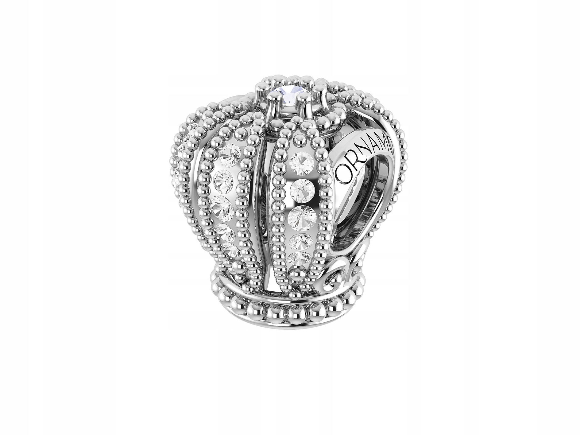 Stříbrný přívěsek Ornamo Koruna s bílými zirkony Logo Stříbro o ryzosti 925