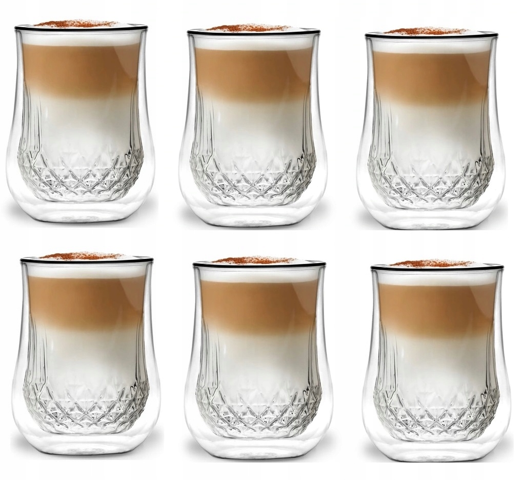 

Szklanki Termiczne 6 Kawy Latte Herbaty Diamante