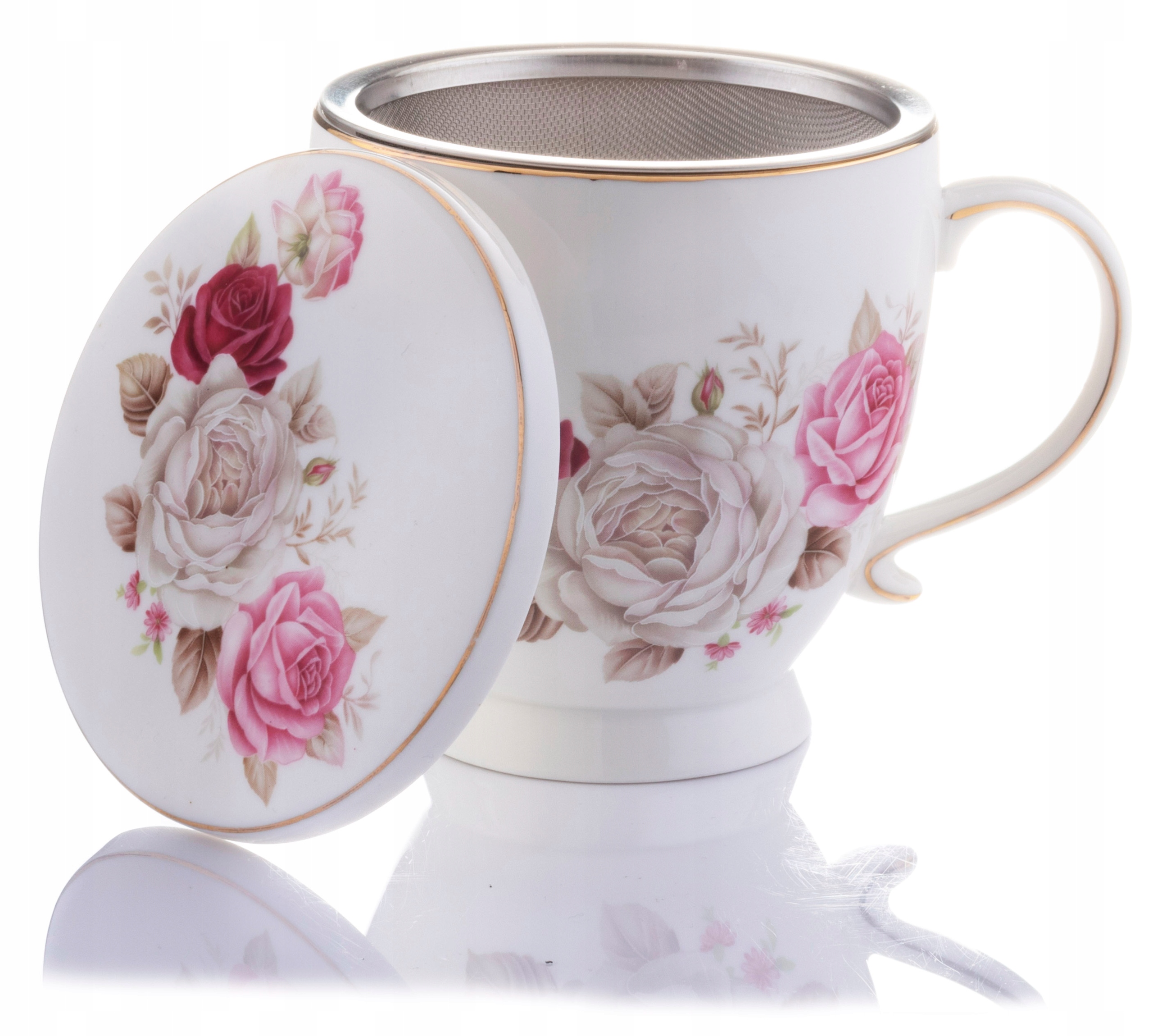 

Kubek z zaparzaczem Kwiaty Porcelana 500ml