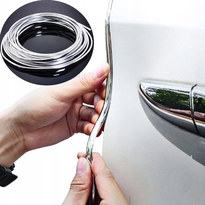 KEDRA LISTWA RANTOWA OZDOBNA Z KLEJEM CHROM 15 m CHROMOWANA