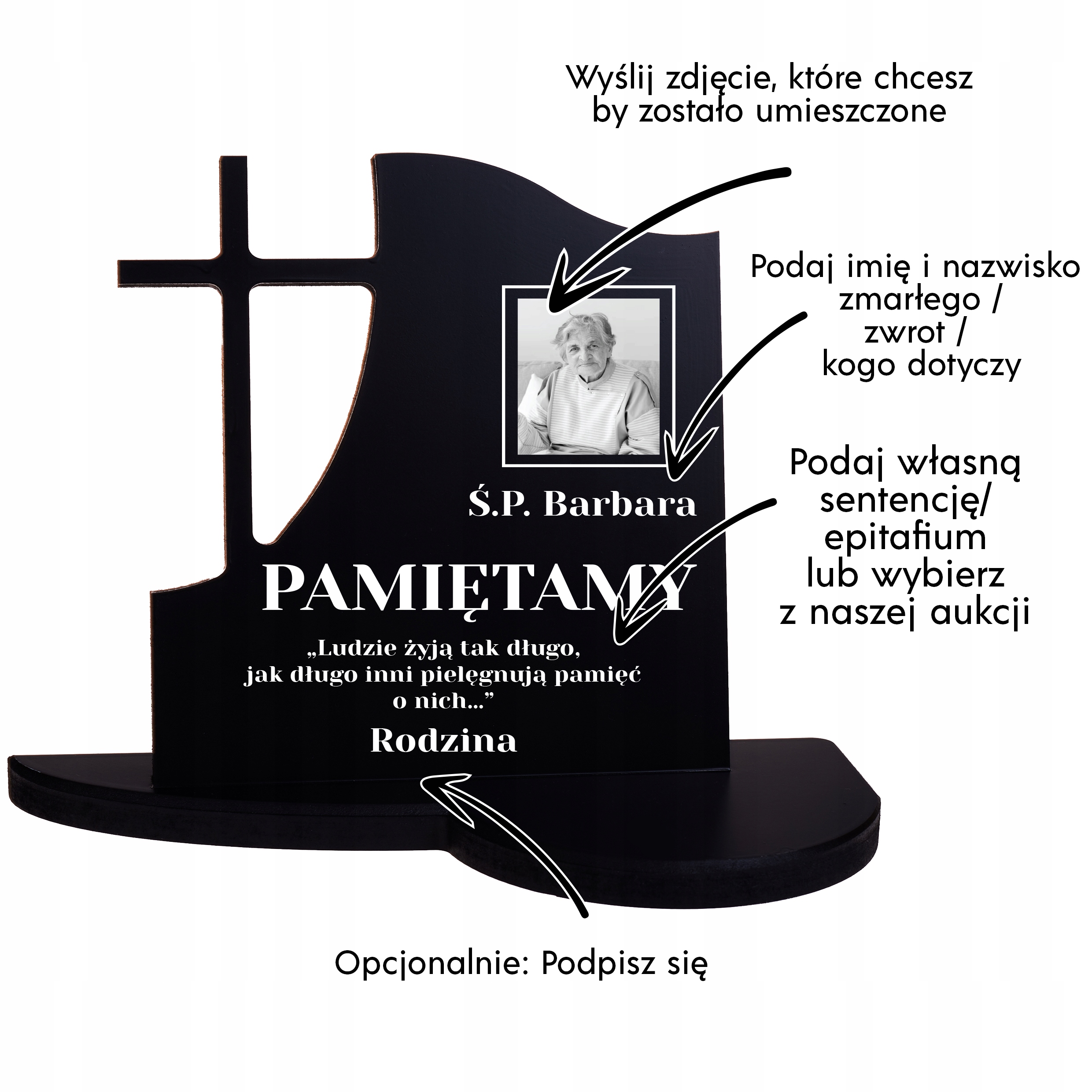 STATUETKA GRÓB DREWNIANA ZDJĘCIE podstawka NADRUK WSZYSTKICH ŚWIĘTYCH Z6 Kod producenta Statuetka na grób Wszystkich Świętych Krzyż