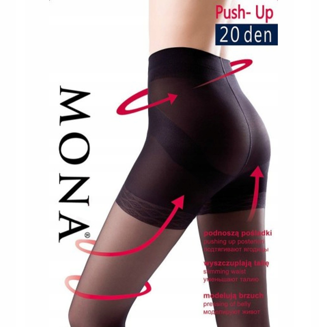 

Rajstopy Mona Push-Up 20 den 3-M Czarny