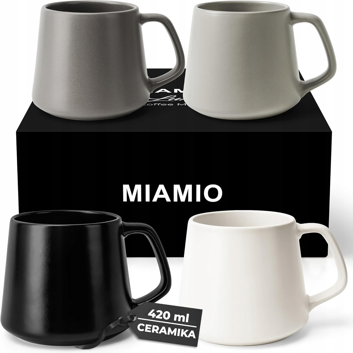Sada 4 Šálků Na Kávu 420 ML Keramické Miamio Pastel