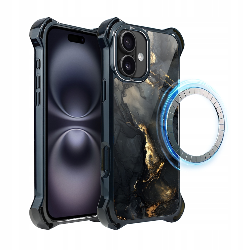 Pouzdro pro iPhone 16 Plus Ibizu DropGuard Ultra s MagSafe, černý diamant