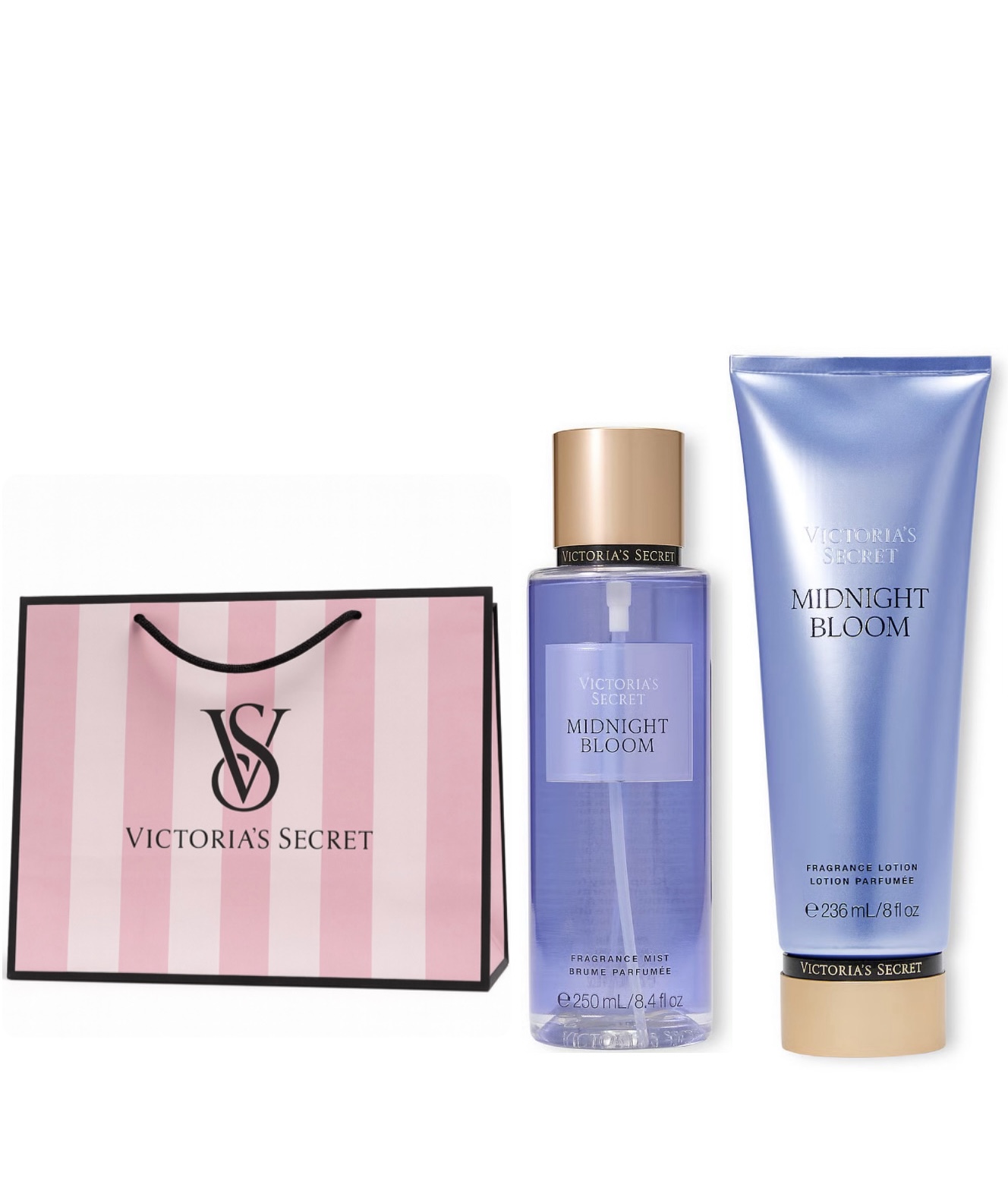 Victoria's Secret Midnight Bloom Zestaw Mgiełka balsam torebka ozdobna