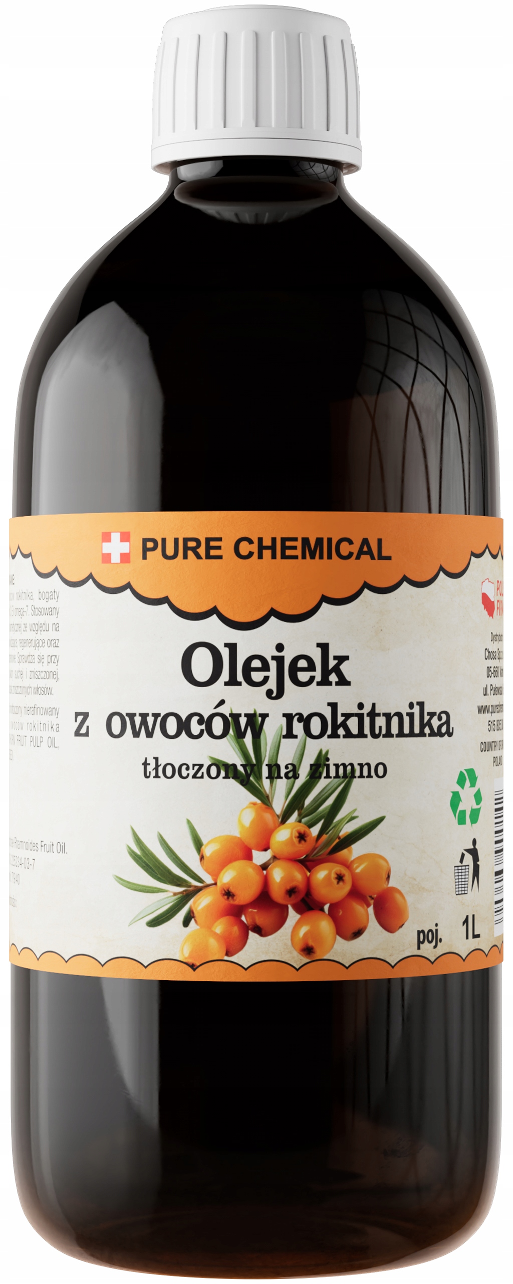 Rakytníkový Olej Lisovaný Za Studena nerafinovaný 1000 ml 1 l