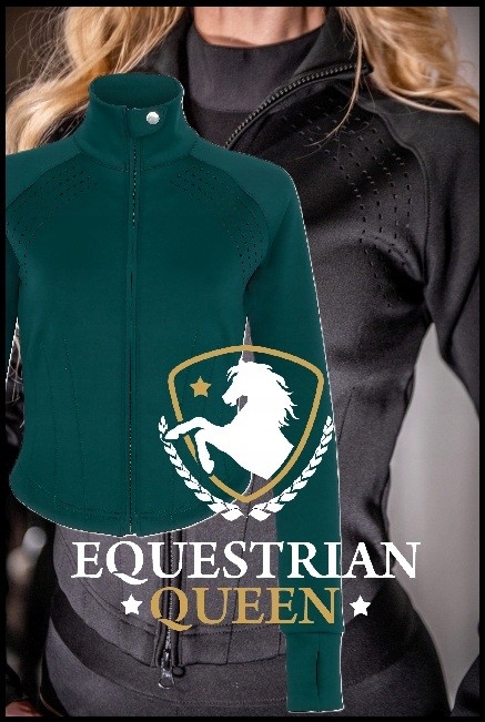 Bluza techniczna Melody materiał perforowany Equestrian Queen pine green M