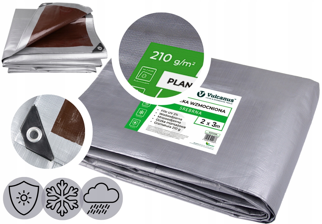 

Mocna 3x Gruba Mrozoodporna Plandeka 10x6m Uv