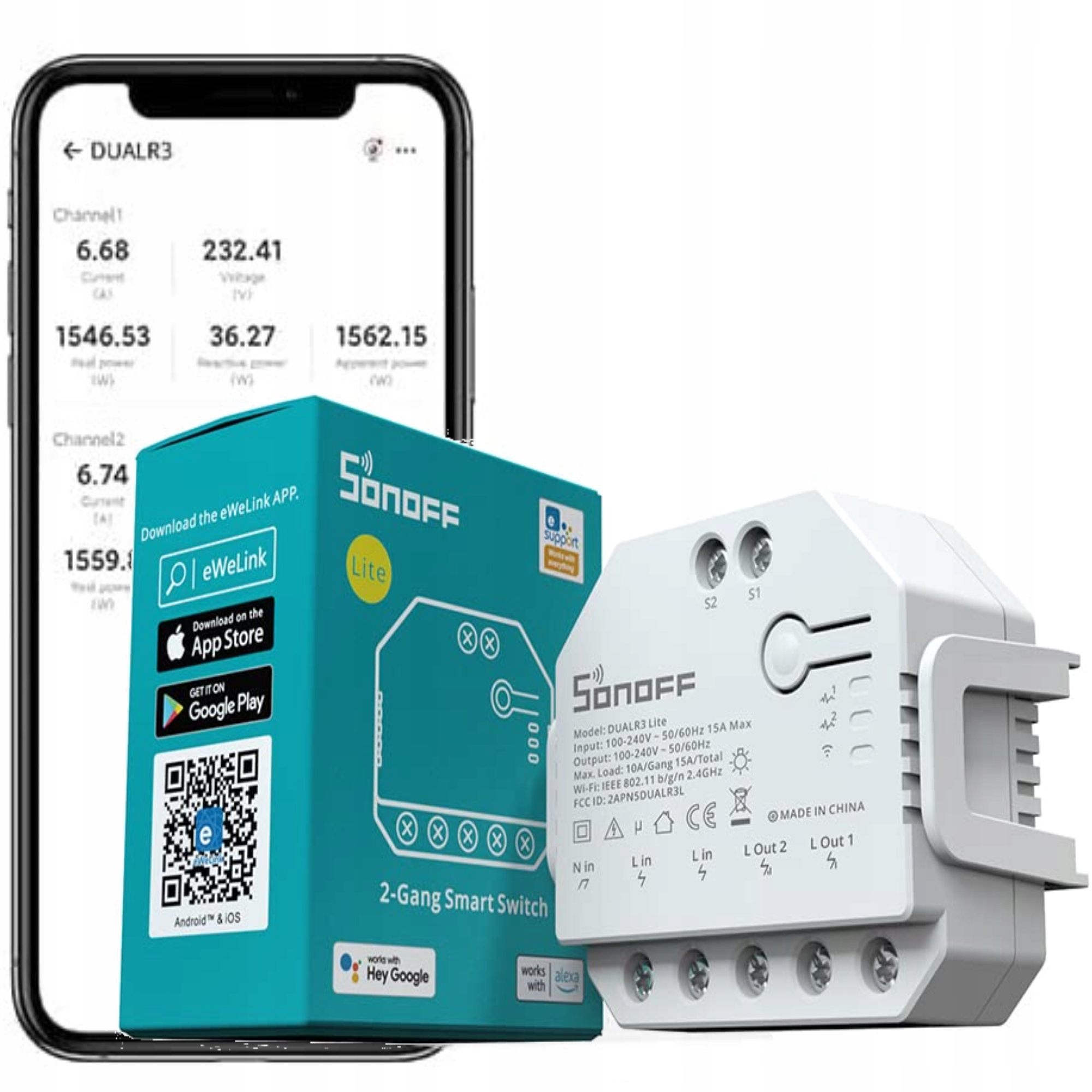 

Sterownik 2-kanałowy Roletowy Wi-Fi Sonoff Dual R3