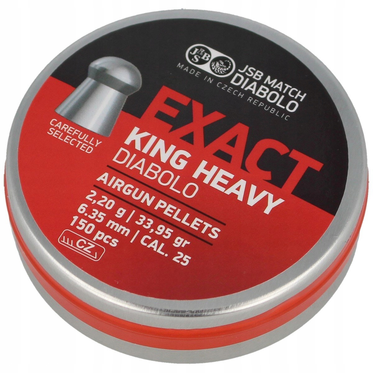 Śrut Diabolo Jsb Exact King Heavy 2.20g 33.95 gr Kaliber 6.35mm 150 sztuk