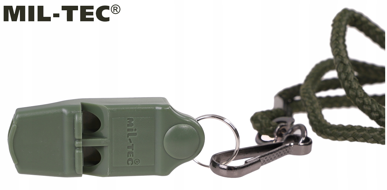 GWIZDEK ALARMOWY BEZKULKOWY SYGNALIZACYJNY RATUNKOWY WOJSKOWY MIL-TEC OLIVE Model Gwizdek bezkulkowy