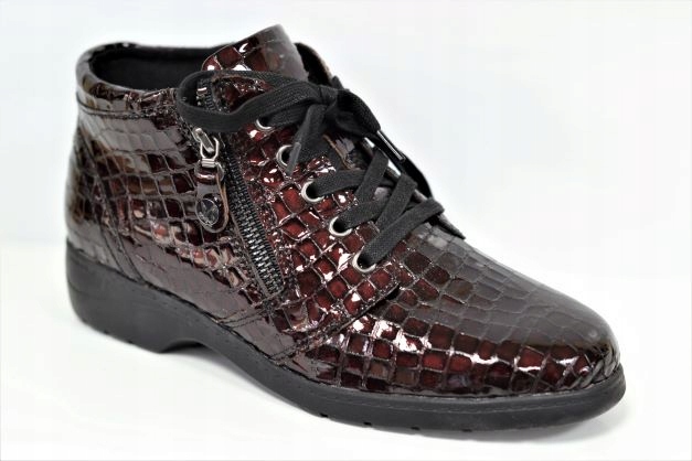 Caprice 25152-41 Vínové Kotníkové Kotníkové Boty Šířka V Vel. 37