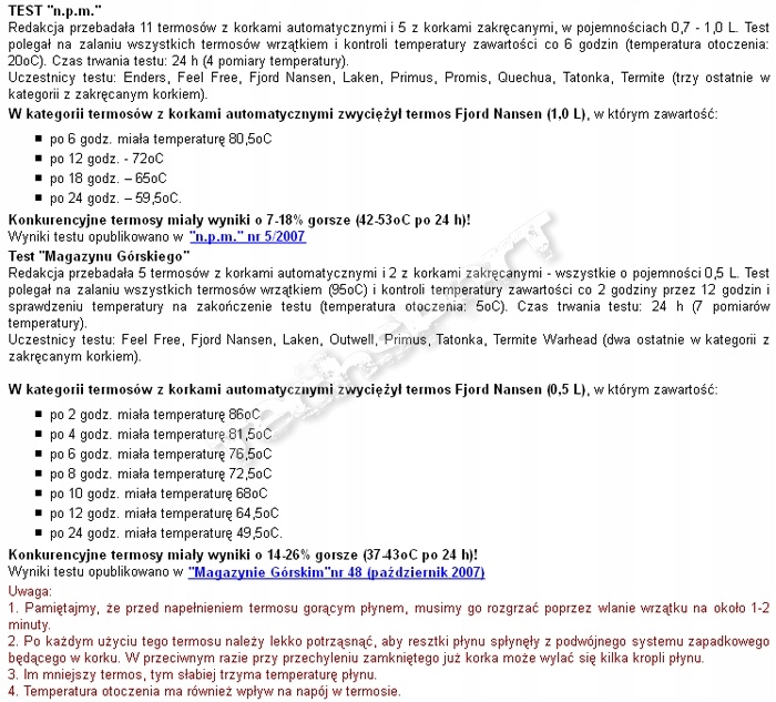 FJORD NANSEN TERMOS STALOWY TURYSTYCZNY 1L Kolor dominujący czarny