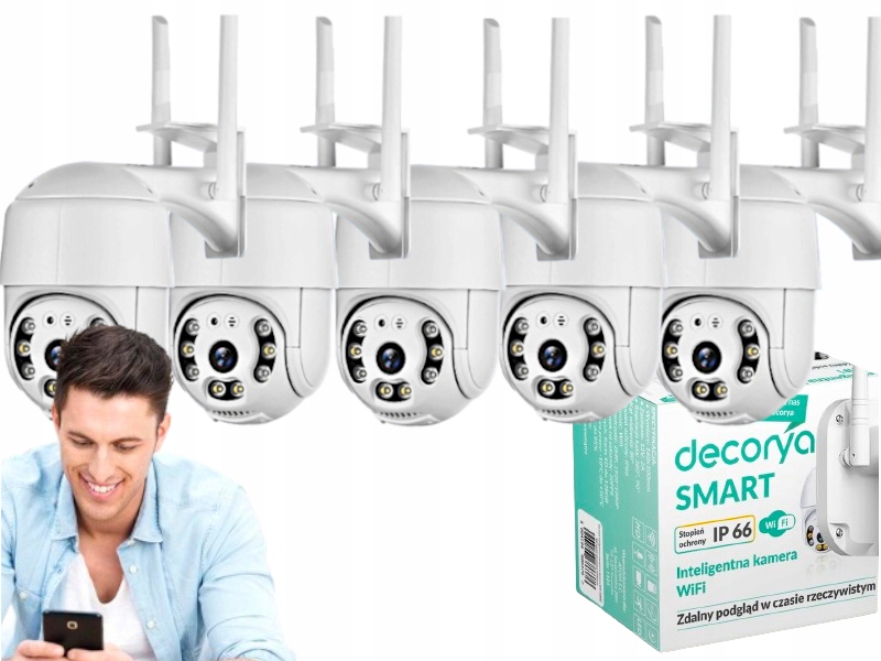 Monitorovací sada 5 x venkovní otočná WiFi kamera ovládaná telefonem
