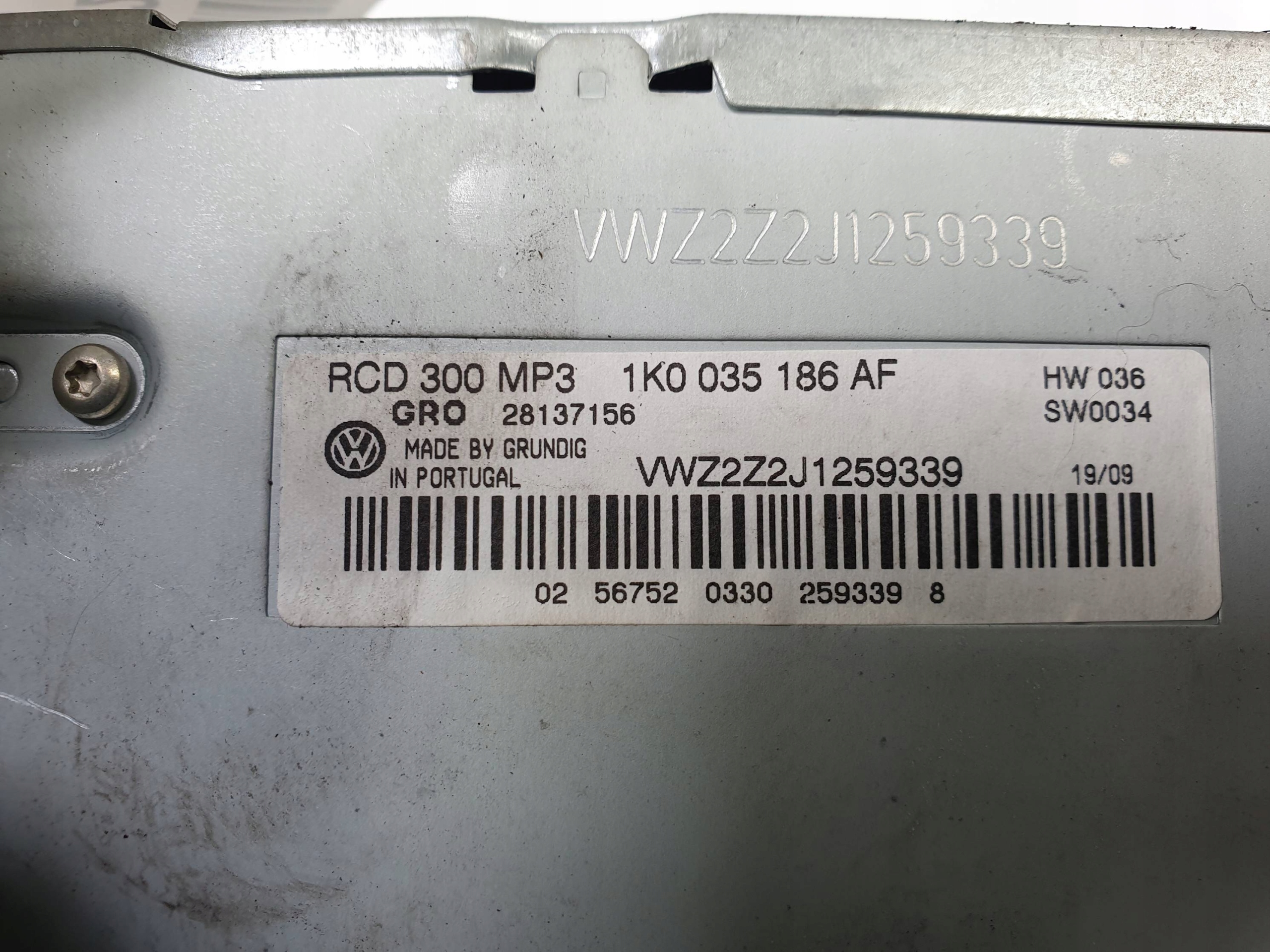 RADIO 1K0035186AF VOLKSWAGEN CADDY III