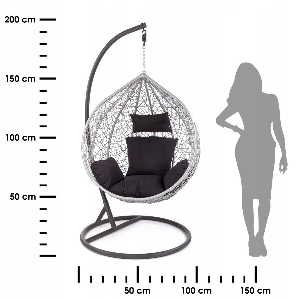 Huśtawka ogrodowa fotel wiszący bujany kosz kokon Rodzaj fotel wiszący wolnostojący