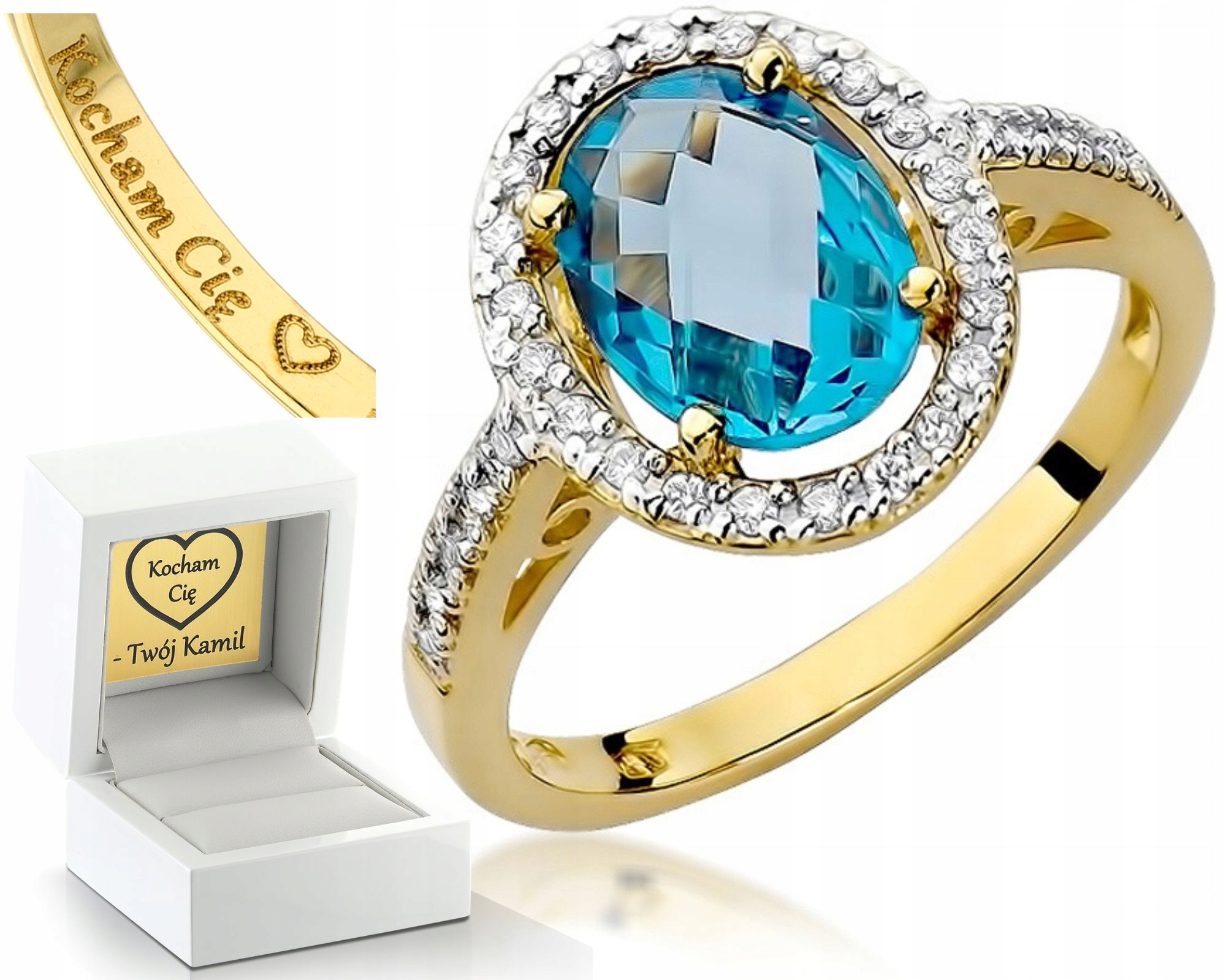 Prstýnek Topaz A Brilianty Obchod Gravírování Bonus