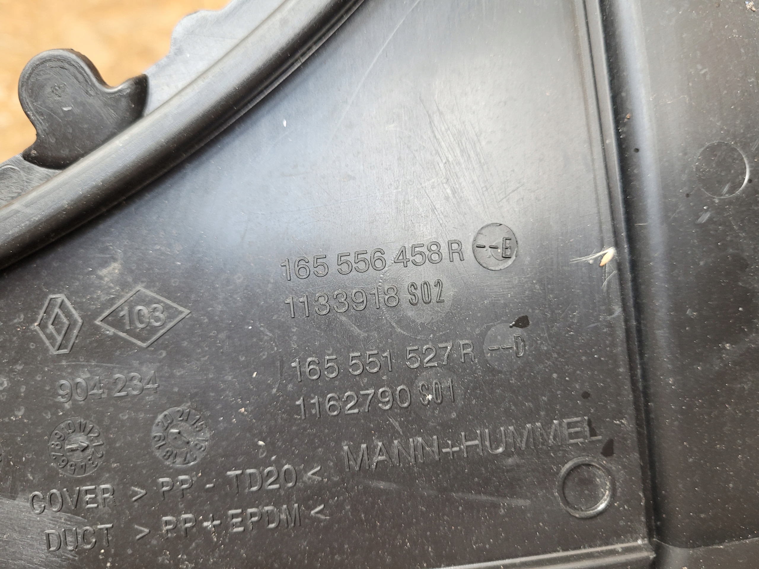 DOLOT rohr luft RENAULT 165556458r