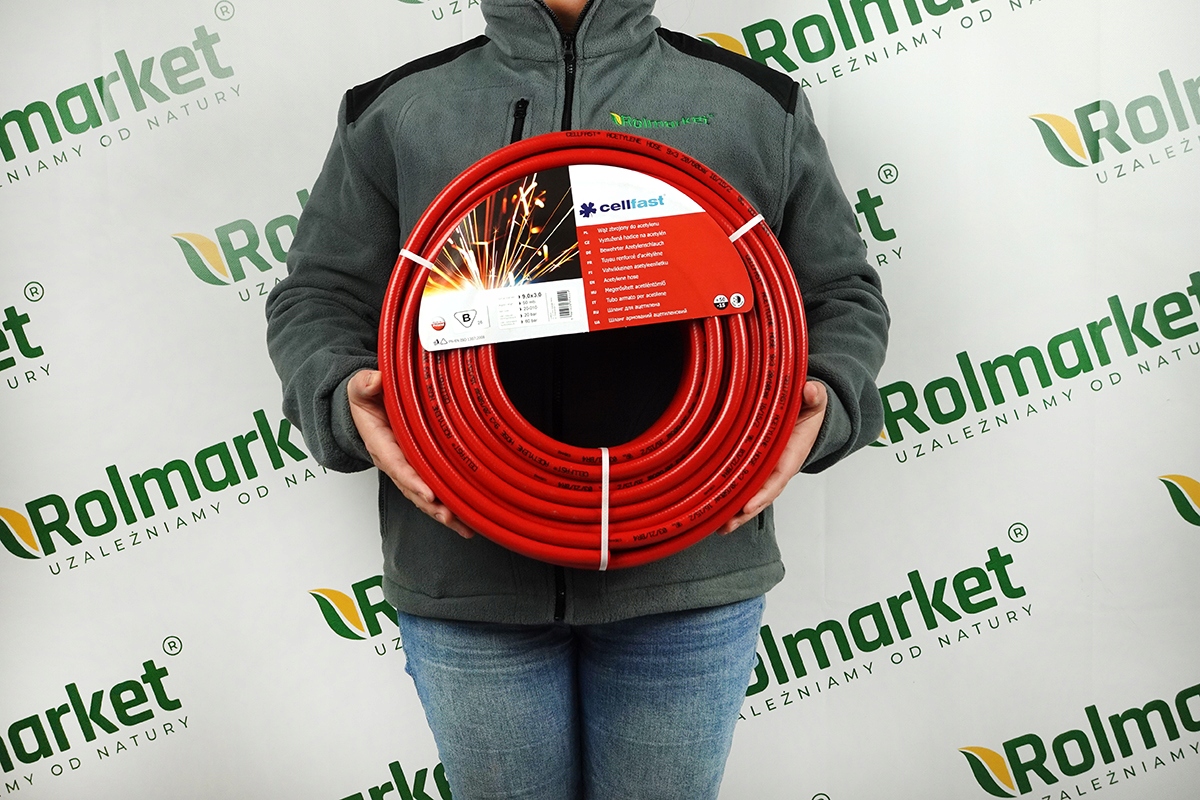 Wąż spawalniczy do TLENU I ACETYLENU węże niebieski czerwony 2x50m polski Marka Cellfast