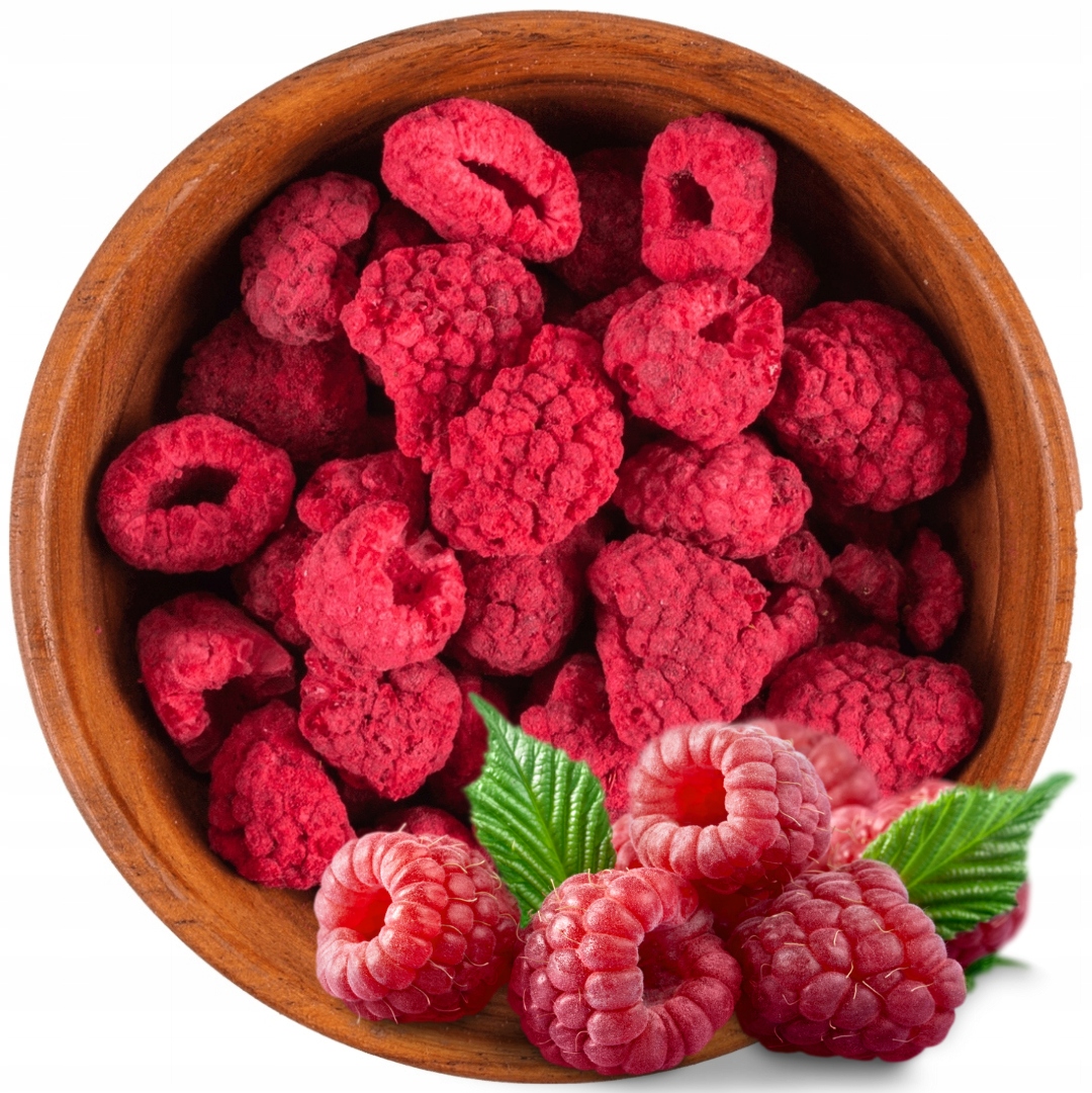 MALINY LIOFILIZOWANE 100g CHRUPIĄCE ŚWIEŻE ZDROWA SMACZNA PRZEKĄSKA