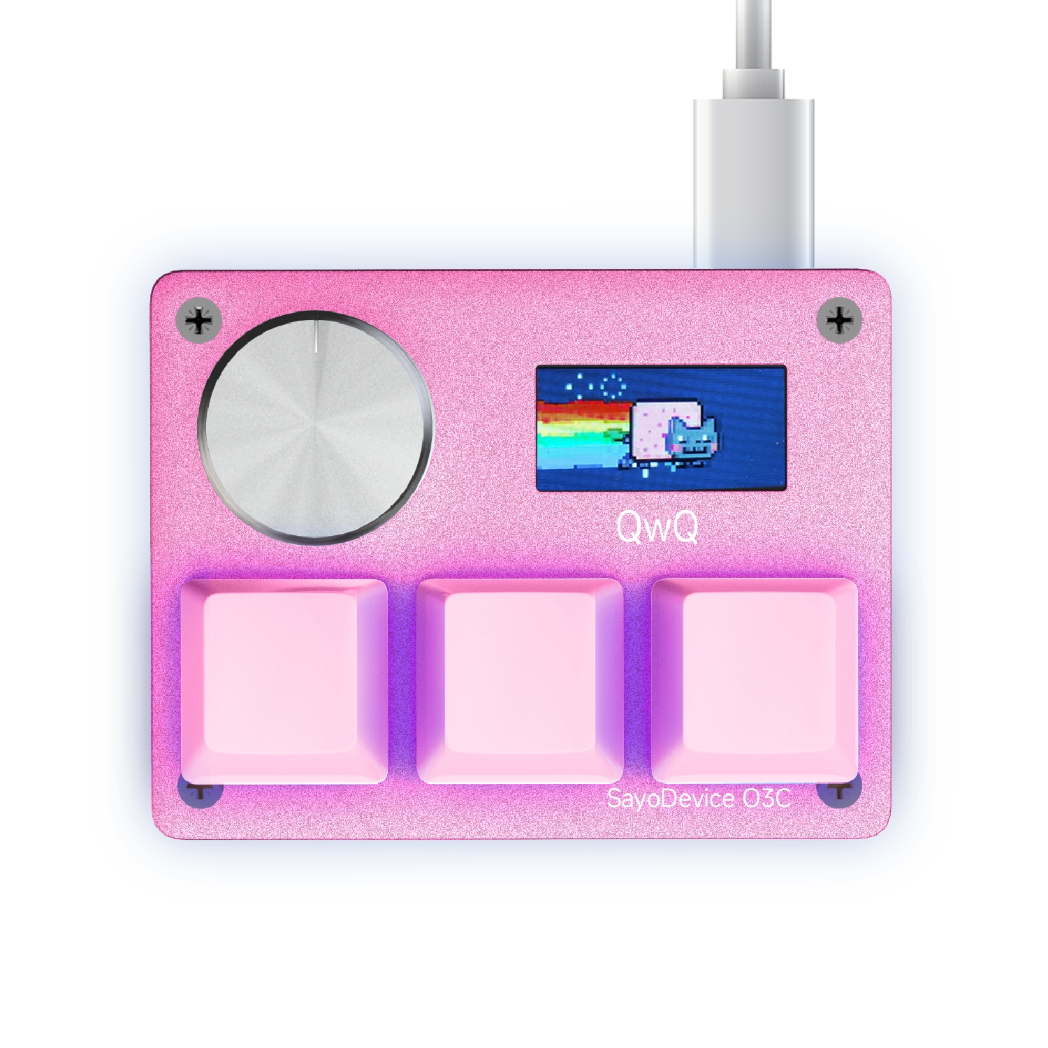 SayoDevice Růžová O3C Klávesnice s Rychlou Aktivací pro Osu hry, Spínače Outemu