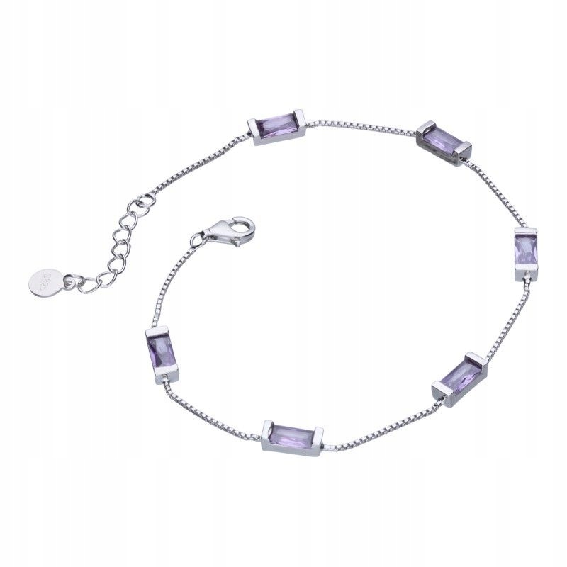 Náramek s zirkony 925 achátový 3.64 g na řetízku jako dárek