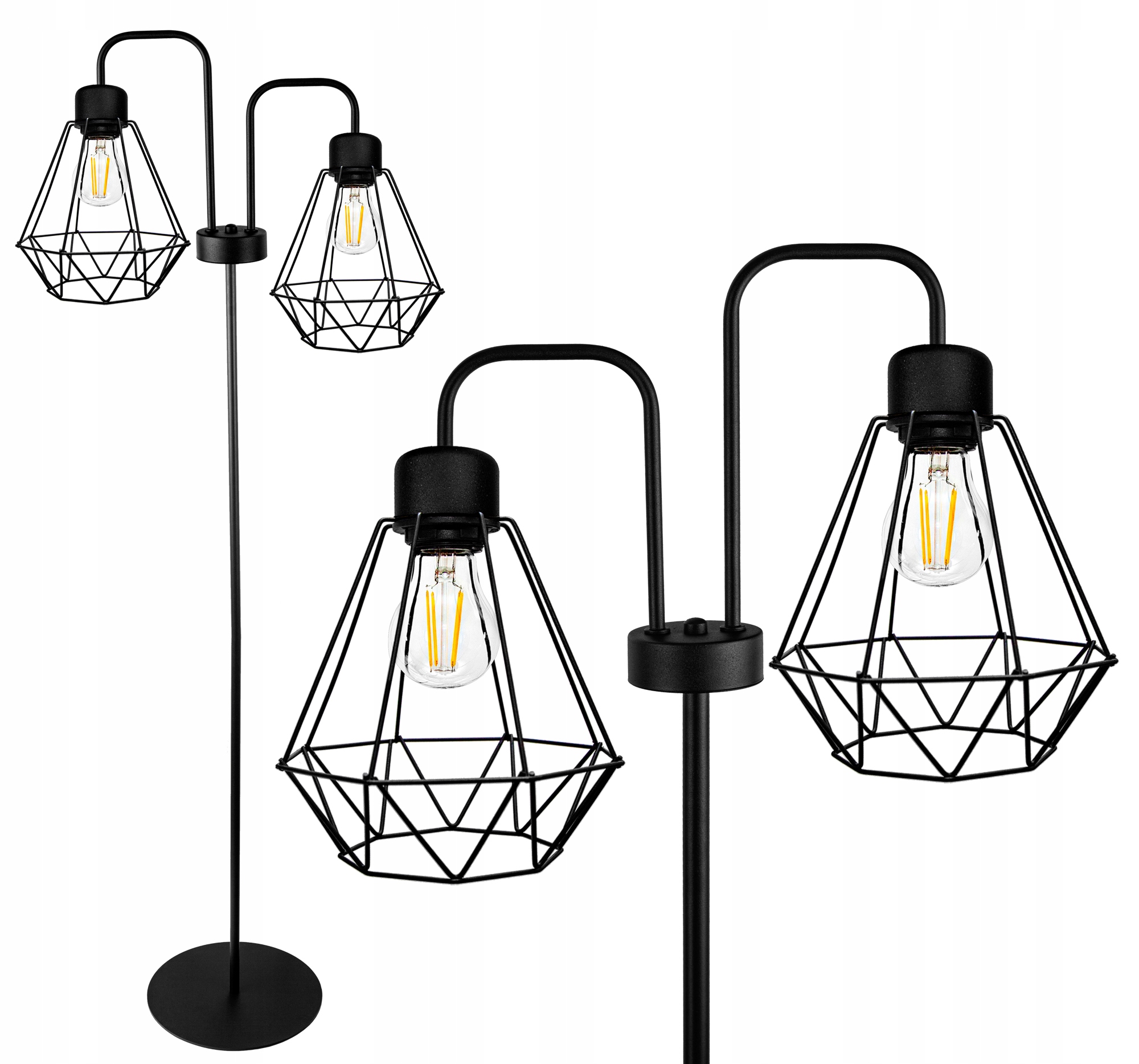 

Modna Lampa Stojąca Podłogowa Loft Edison Podwójna