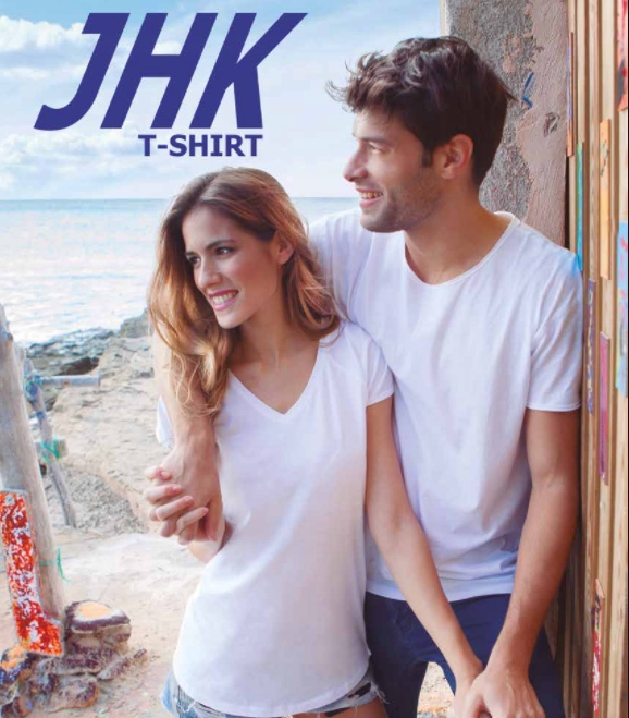 Bluzka dekolt w serek V-NECK 100% bawełna granat M Dekolt serek/dekolt V