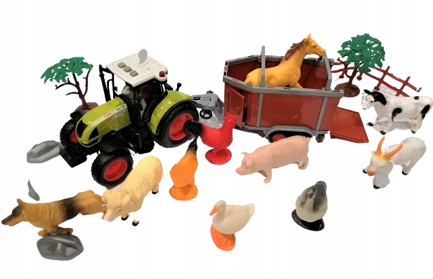 

Duża Farma Zagroda Zwierzątka Traktor Przyczepa