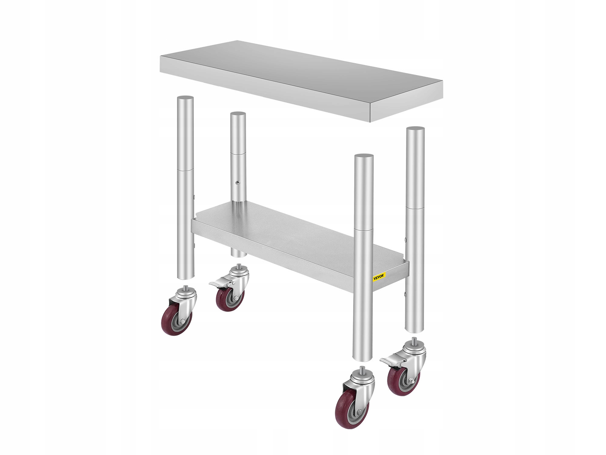 Vevor Pracovní Stůl Z Nerezové Oceli 30X12X34 CM, Silný, Nastavitelný