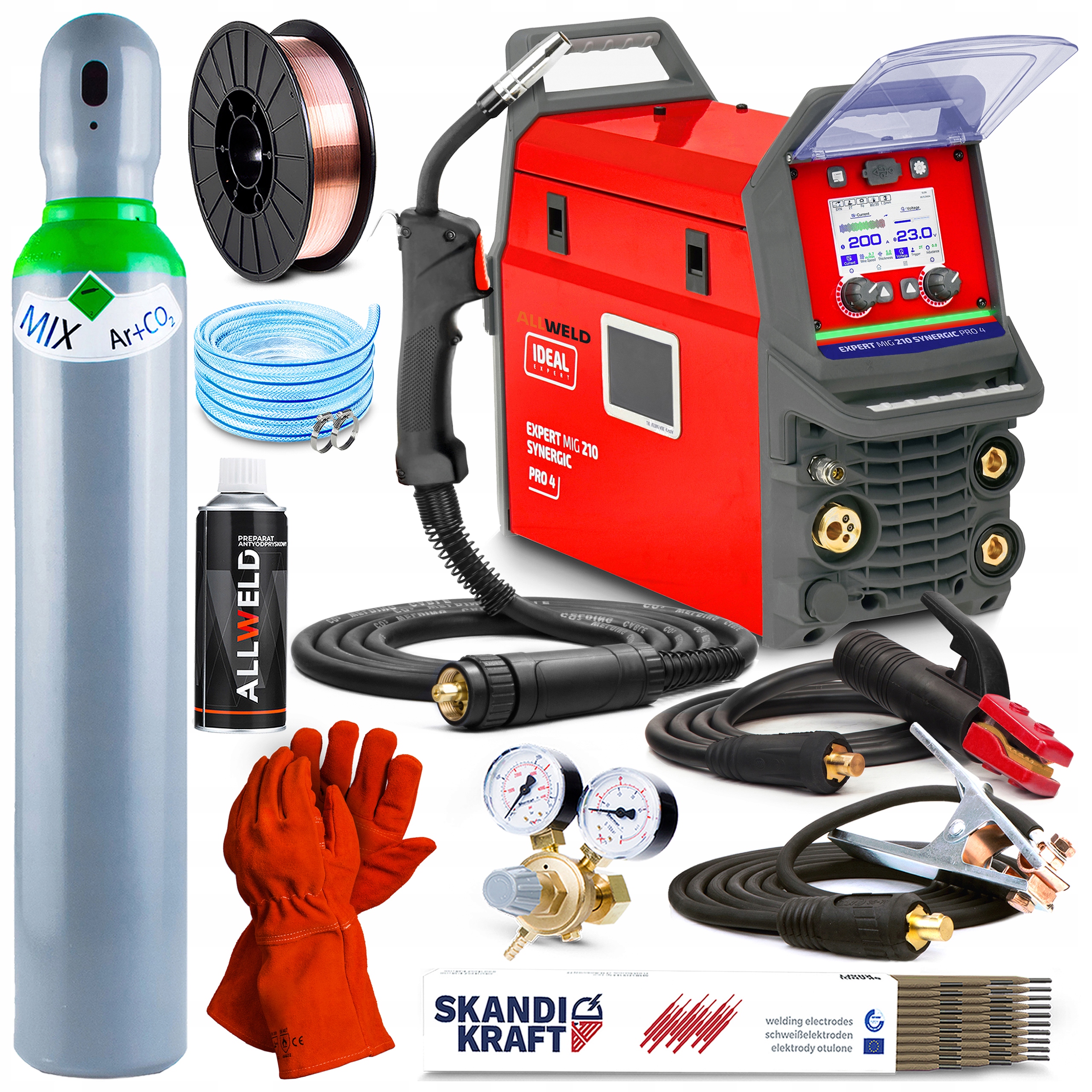 Invertorová Svářečka Ideal Mig 210 Synergie PRO4 LCD Mma Tig 200A Hliník