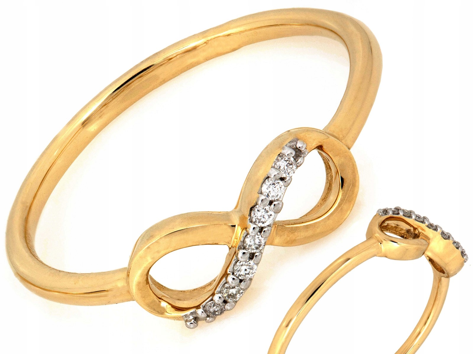 Prstýnek 585 s brilianty 0,04 ct, vzor nekonečna 1,23 g