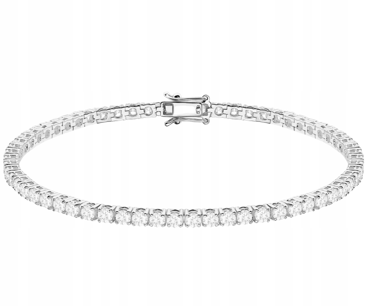 Náramek z bílého zlata 585 s diamanty Lab. 3,48 Ct Dárek Gravírování