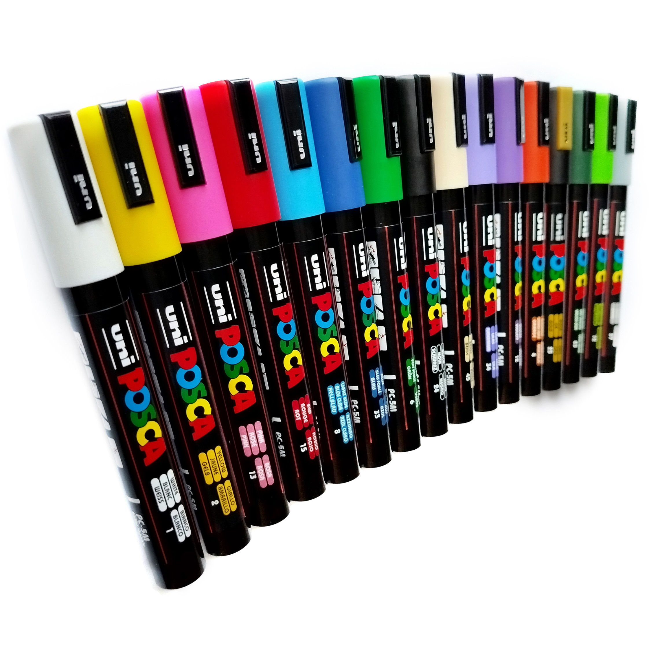 Markery Posca Uni PC-5M mazaki akrylowe pisaki flamastry zestaw 16 sztuk