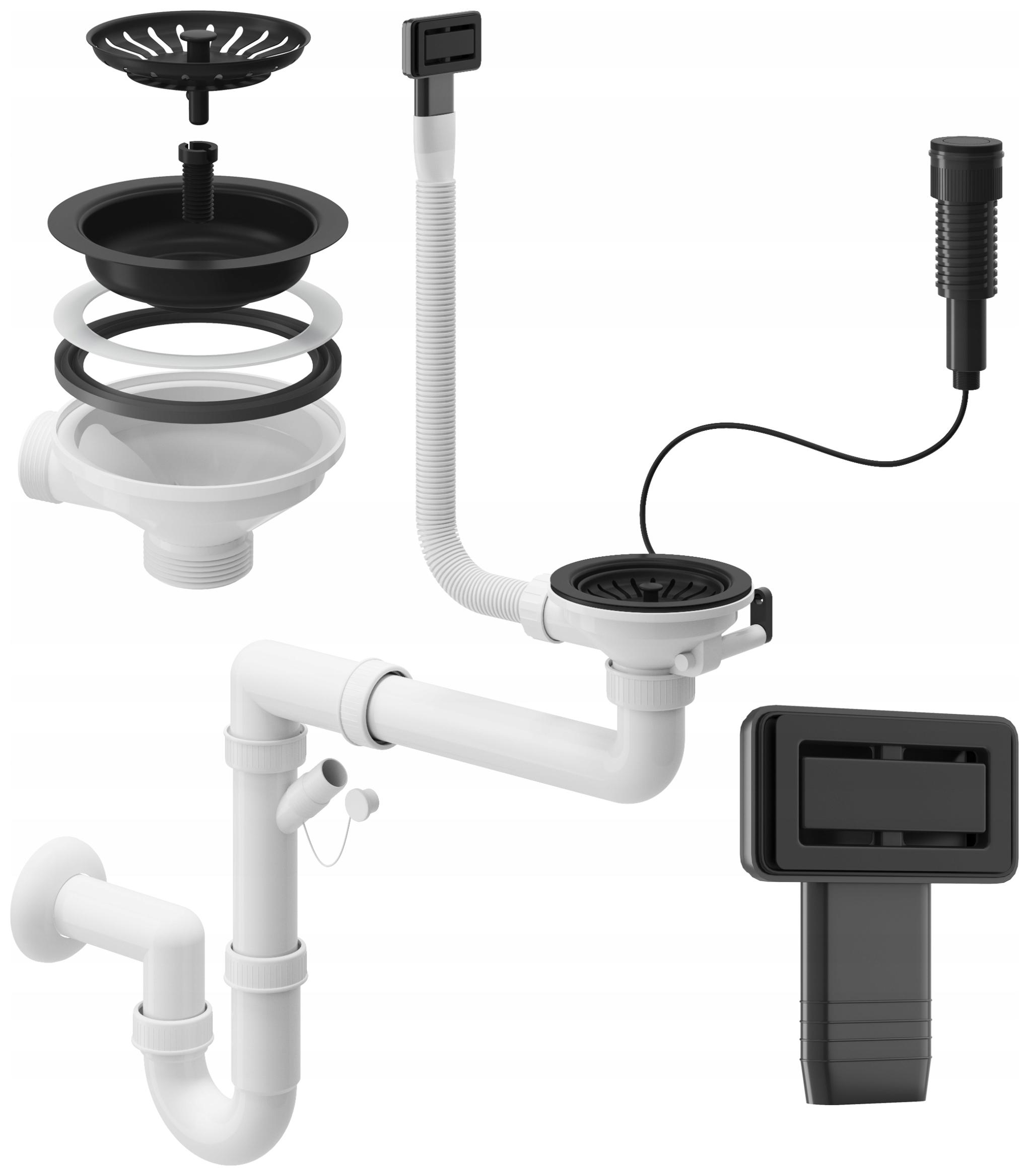 Syfón Odtokový Automatický Jednokomorový Čierny