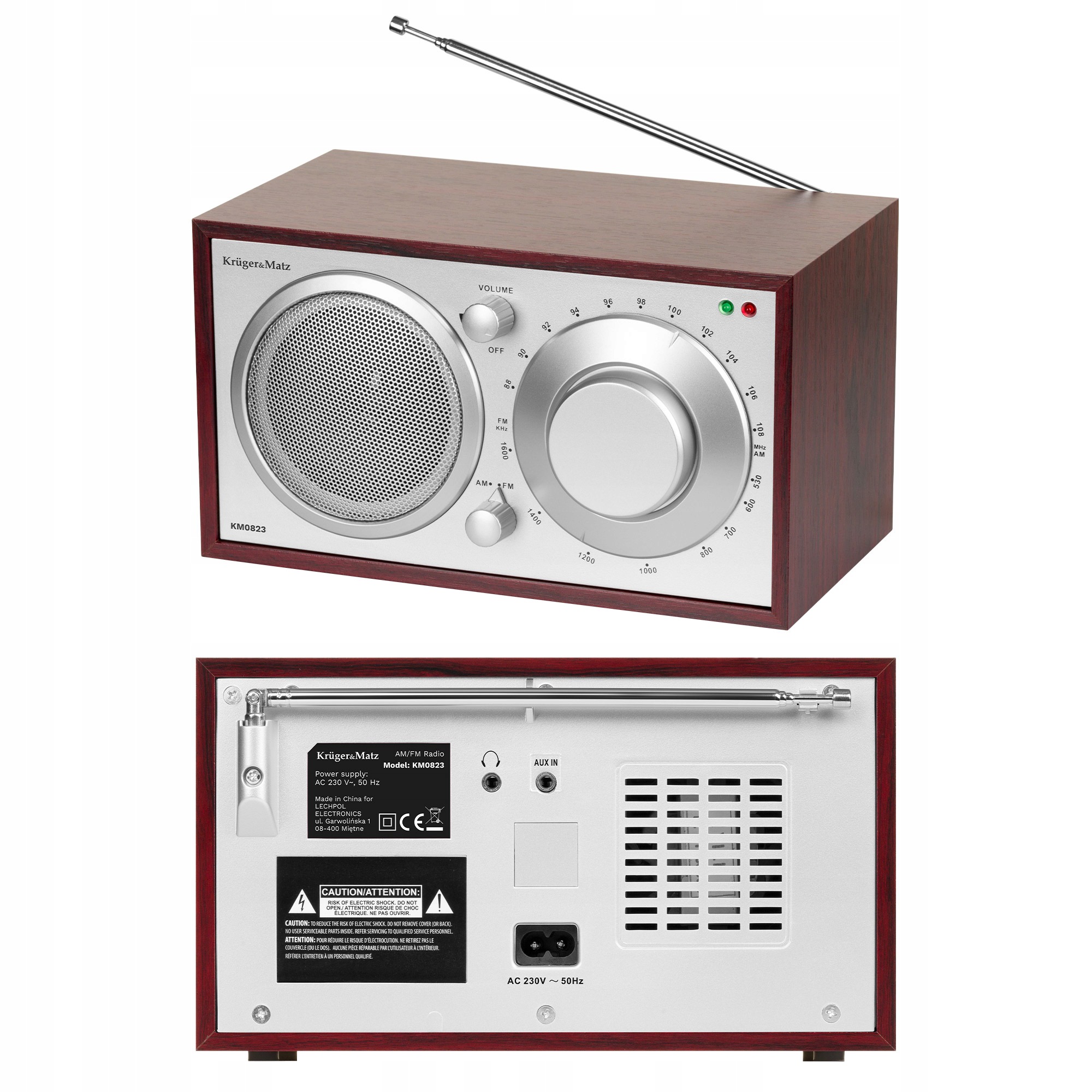 Kuchyňské rádio Fm/am pro domácnost Kruger&Matz, výkonný reproduktor Aux jack 3.5 mm
