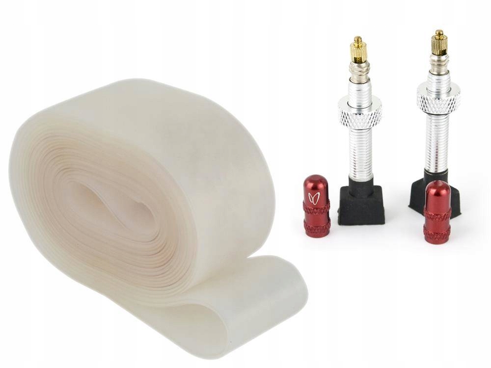 Zestaw Tubeless, zawory, taśmy do kół 26 / 27,5
