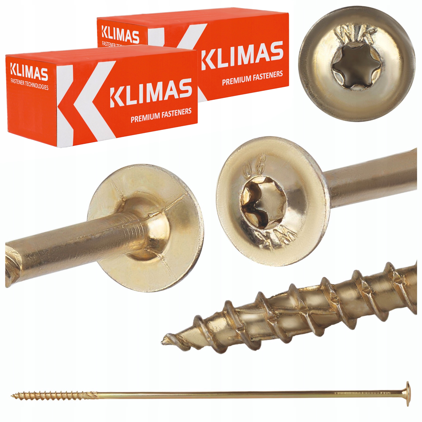 Tesárske skrutky Torx 10x400 mm 50 ks tanierové na drevo Klimas Wkcp
